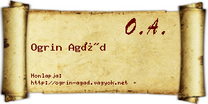 Ogrin Agád névjegykártya